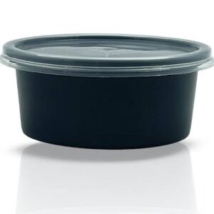 RP Royal PET Round Container  Black with Lid 100 ML 50 Pcs/Pkt