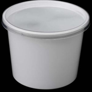 RP Royal PET Round Container  White with Lid 1500 ML 50 Pcs/Pkt
