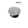 RP Royal PET Round Container  Black with Lid 250 ML 50 Pcs/Pkt