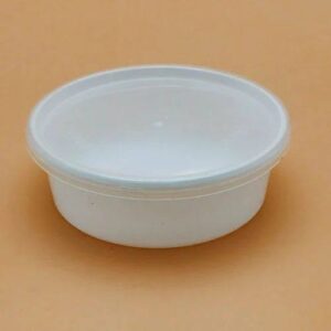 RP Royal PET Round Container  White with Lid 300 ML 50 Pcs/Pkt