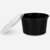 RP Royal PET Round Container  Black with Lid 400 ML 50 Pcs/Pkt
