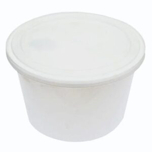 RP Royal PET Round Container  White with Lid 400 ML 50 Pcs/Pkt