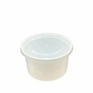 100 ML PET Container Round with Clear lid White (Pack of 50 Nos)
