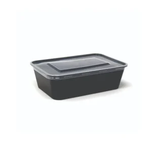 Rectangular BoX Black with Lid 650 ML 50 Pcs/Pkt