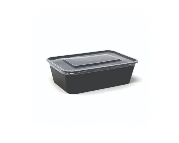 Rectangular BoX Black with Lid 650 ML 50 Pcs/Pkt