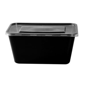 Rectangular BoX Black with Lid 1000 ML 50 Pcs/Pkt