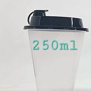 Round Sipper Glass With Lid 250 ML 50 Pcs/Pkt